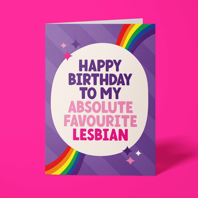Lesbian Birthday Card - "Happy Birthday to my Favourite Lesbian"