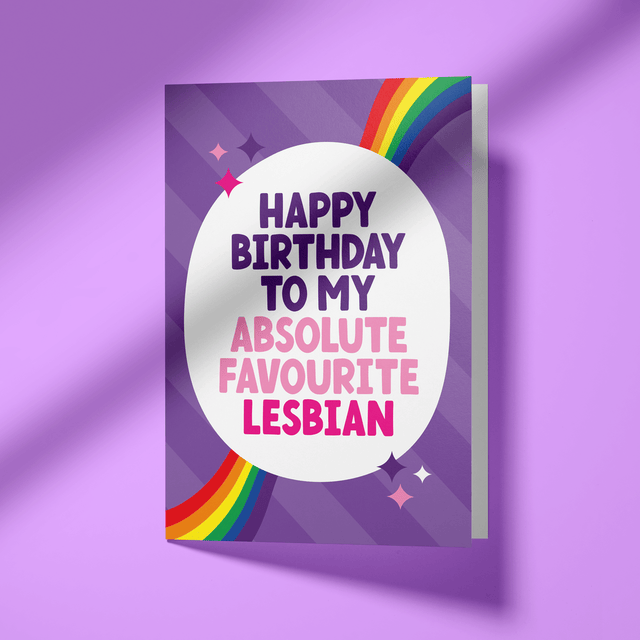 Lesbian Birthday Card - "Happy Birthday to my Favourite Lesbian"