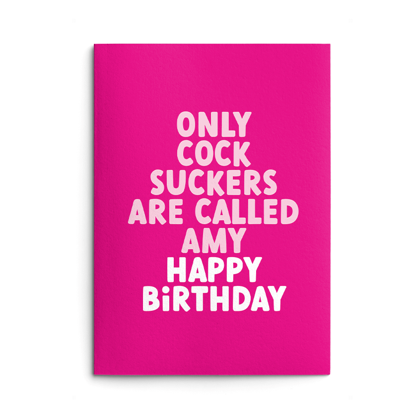 Rude Personalised Birthday Card - Cock Sucker