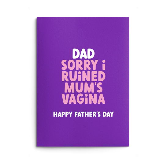 Mum's Vagina Rude Father's Day Card
