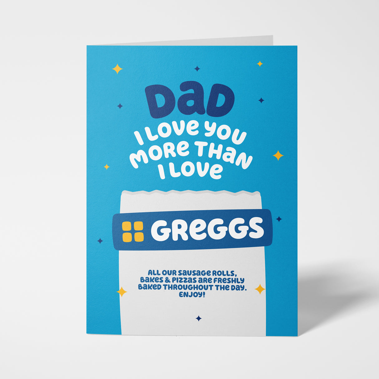 Funny Birthday Card for Dad - Love You More Than Greggs