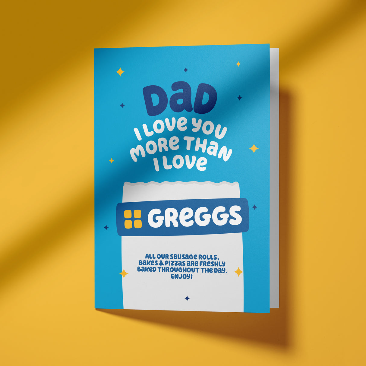 Funny Birthday Card for Dad - Love You More Than Greggs