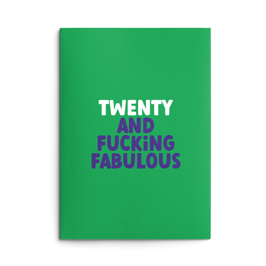 Twenty and Fabulous Rude Birthday Card