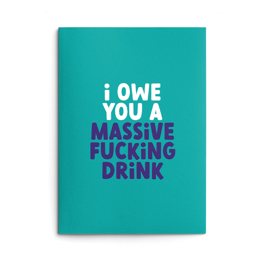Massive Fucking Drink Rude Thank You Card