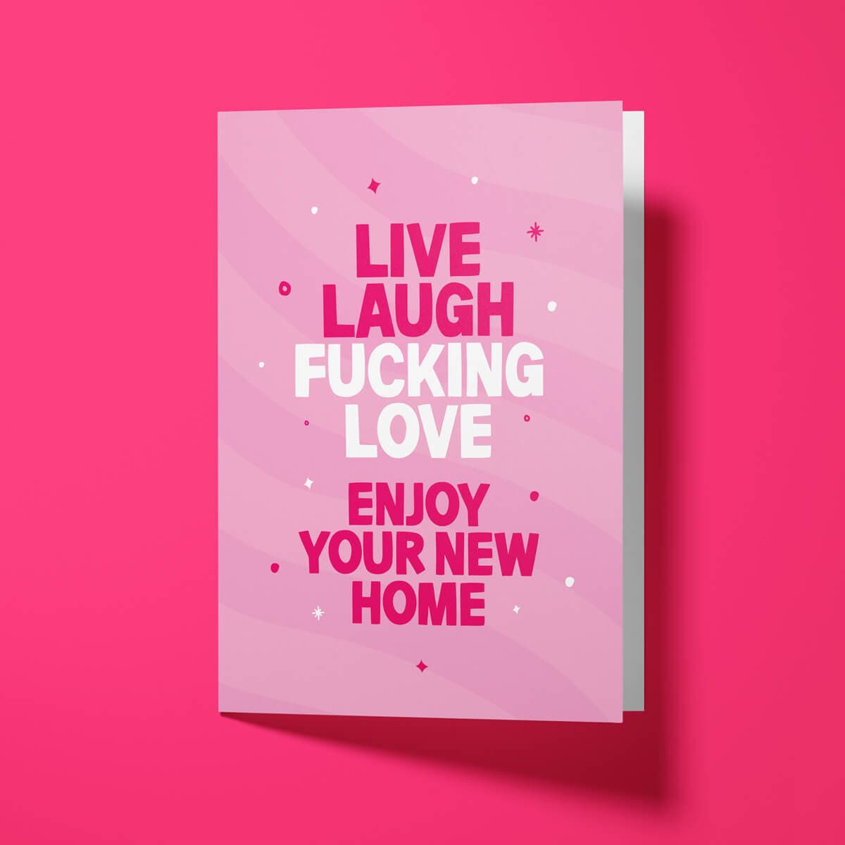 Funny new home card with white envelope, perfect for housewarming celebrations