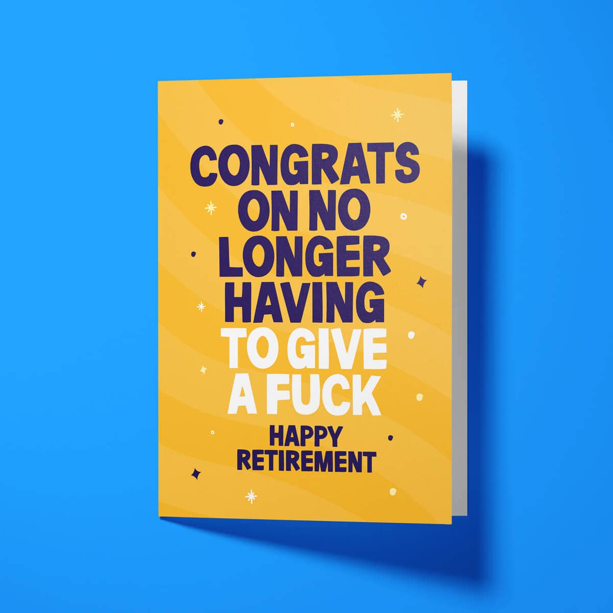 Funny retirement card with white envelope, perfect for leaving work celebrations