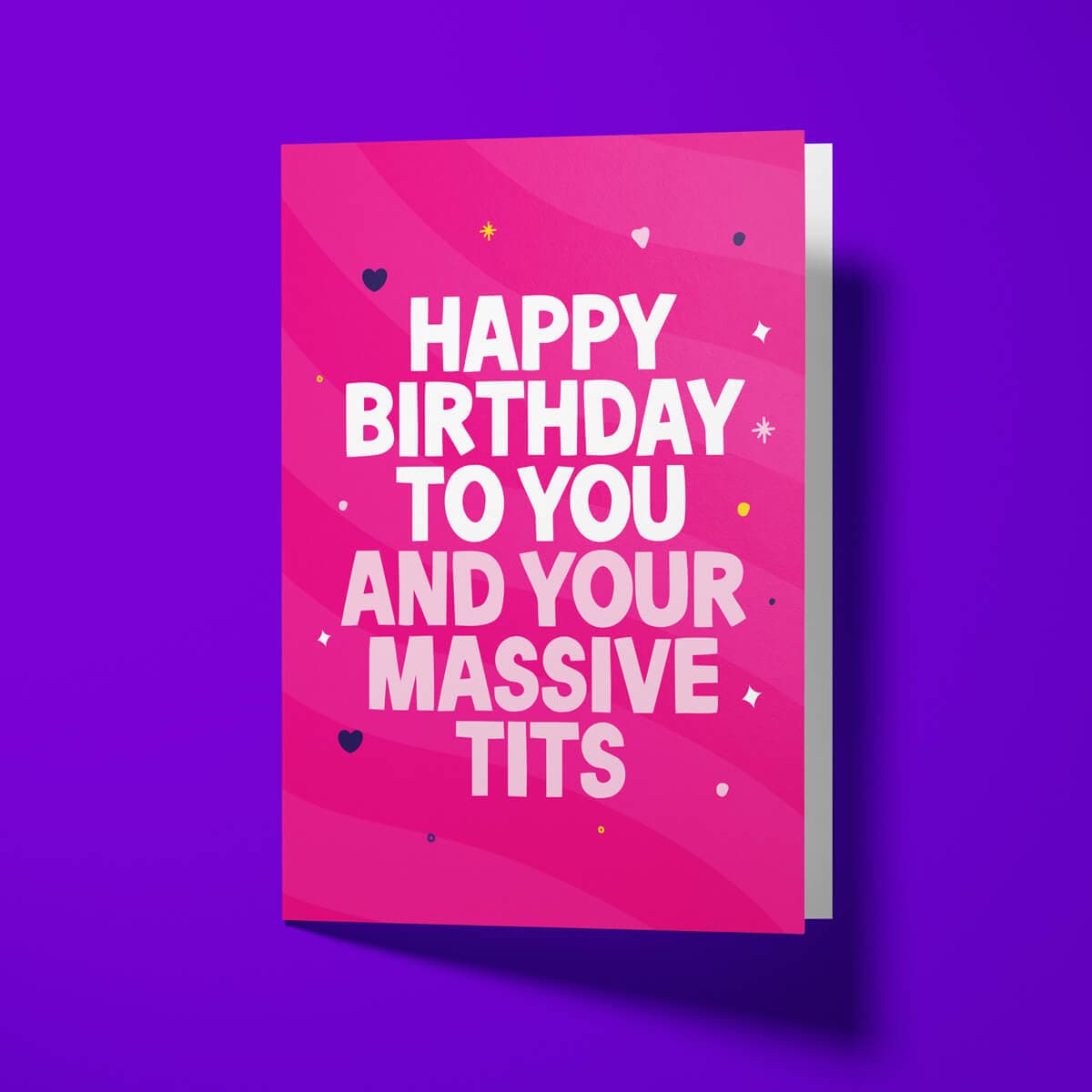 Funny birthday card for women with white envelope, ready to send