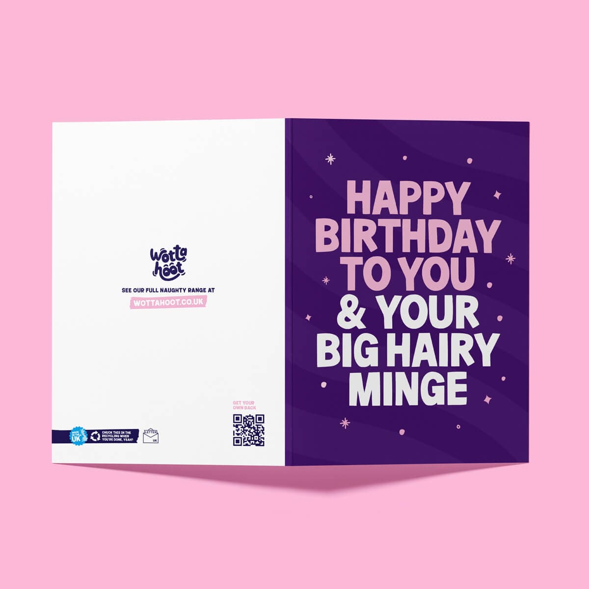 Rude Birthday Card for Her - "Big Hairy Minge" Funny Birthday Card