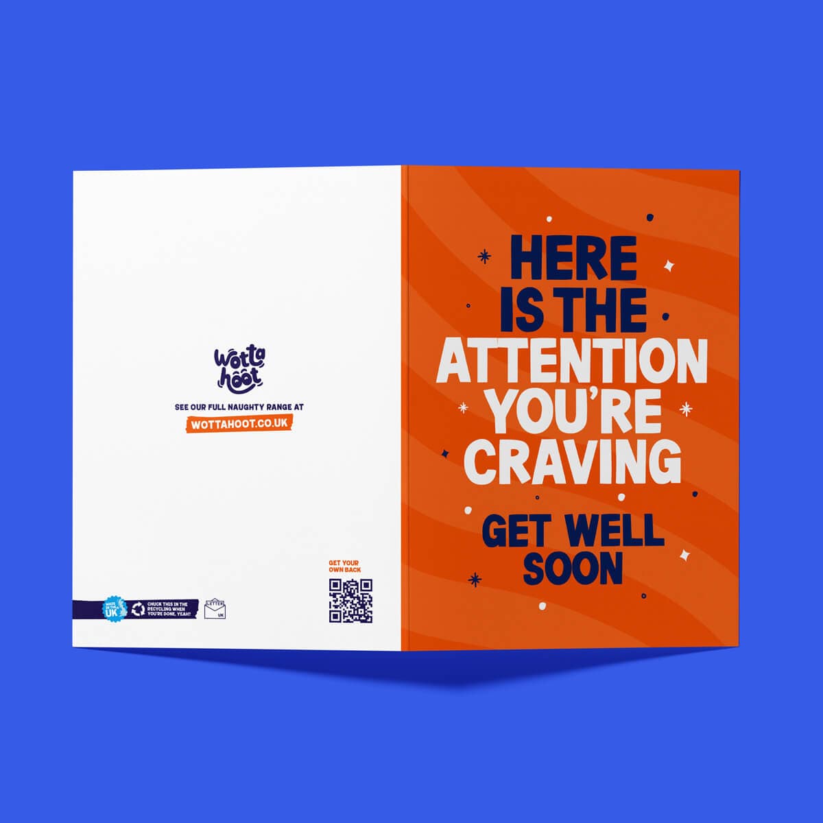 Rude Get Well Card - "Attention Seeker" Funny Get Well Soon Card