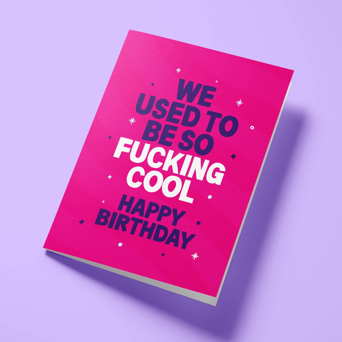Close-up of the nostalgic friendship text on premium gloss card with pink design
