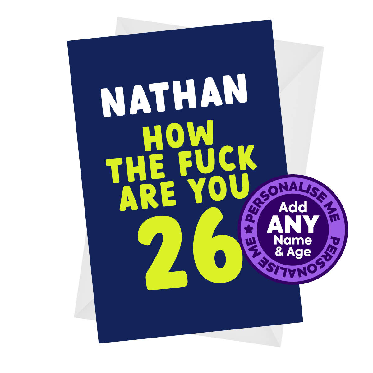 Age Card Blue - Rude Personalised Birthday Card