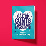 Rude Valentine's Day Card - Full Of Cunts
