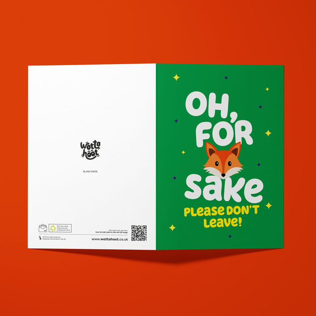 Bold and Colourful Rude Leaving Card with a Funny Message – A5 Size with White Envelope