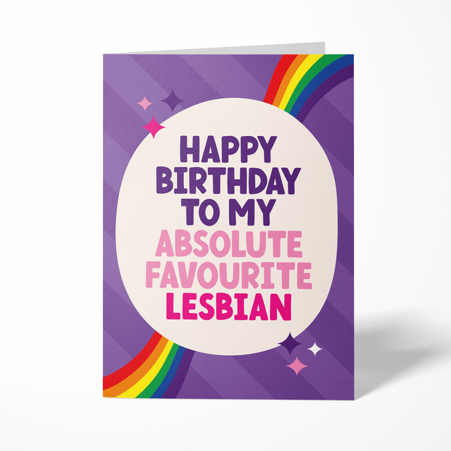 Lesbian Birthday Card - "Happy Birthday to my Favourite Lesbian"
