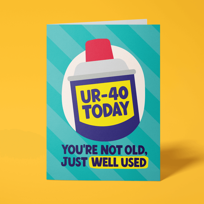 Funny 40th Birthday Card for Him - "UR-40"