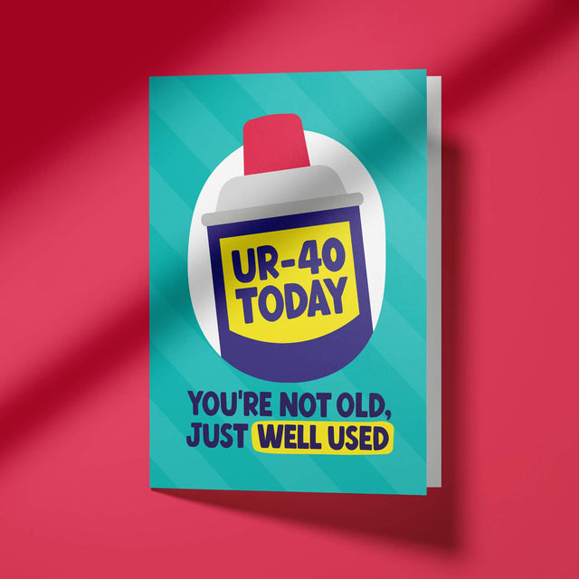 Funny 40th Birthday Card for Him - "UR-40"
