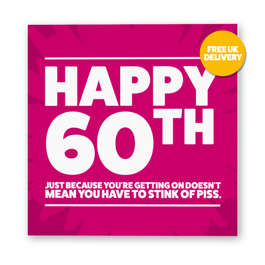 SALE Happy 60th Rude Birthday Card
