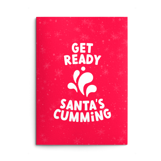 Santa's Cumming Rude Christmas Card