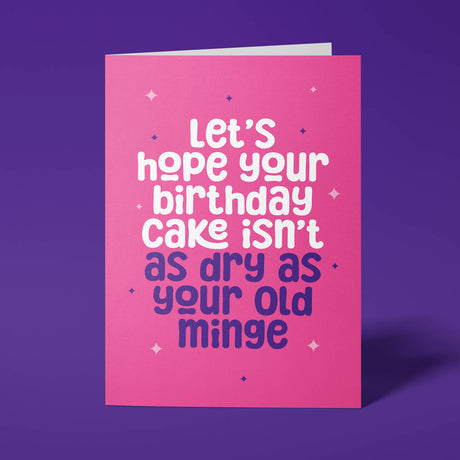 Bold and Colourful Rude Birthday Card for her with Cheeky Message – A5 Size with White Envelope