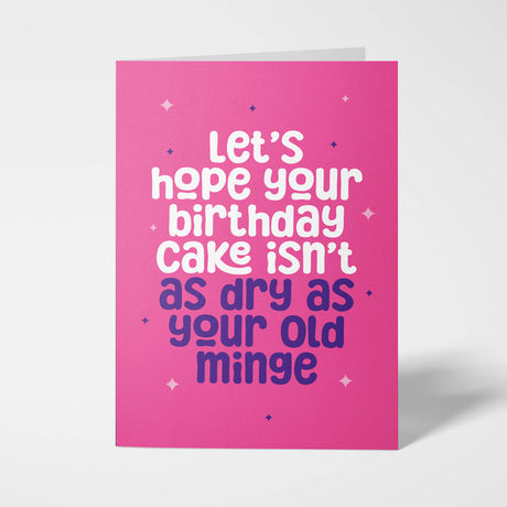 Bold and Colourful Rude Birthday Card for her with Cheeky Message – A5 Size with White Envelope