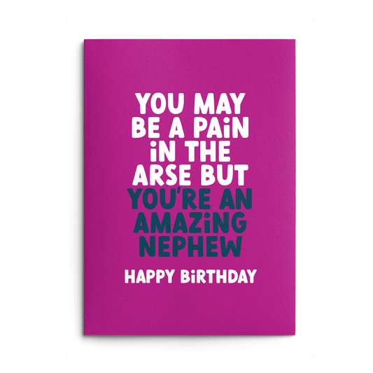 Pain in the Arse Nephew Rude Birthday Card
