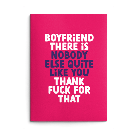 Nobody Like You Boyfriend Rude Birthday Card