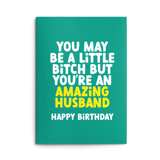Little Bitch Husband Rude Birthday Card