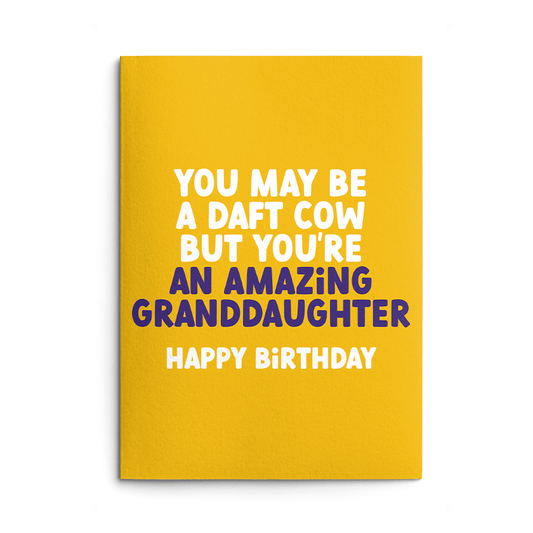 Daft Cow Granddaughter Rude Birthday Card