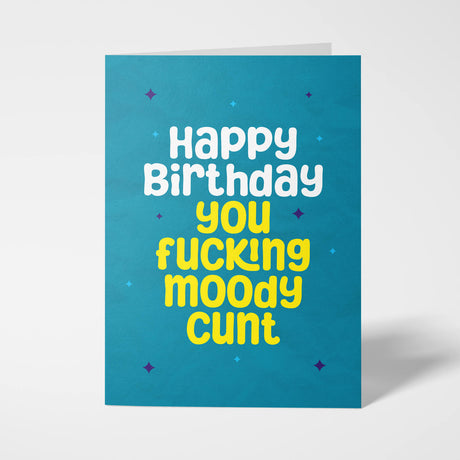 Bold and Colourful Rude Birthday Card with Cheeky Message – A5 Size with White Envelope