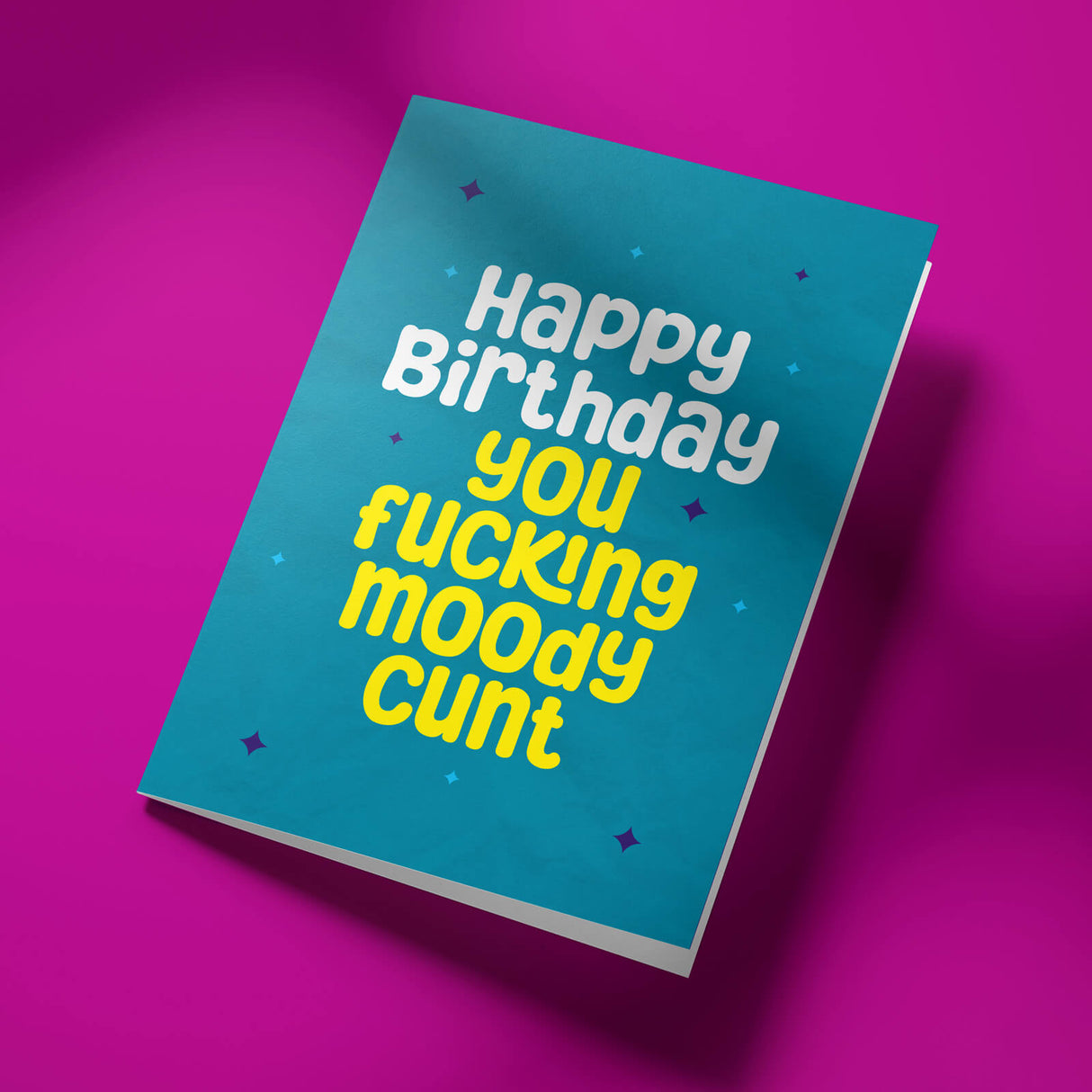 Bold and Colourful Rude Birthday Card with Cheeky Message – A5 Size with White Envelope