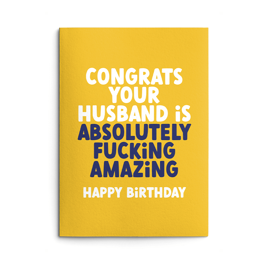 Amazing Husband Wife Rude Birthday Card