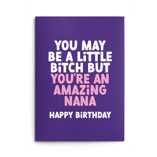 Little Bitch Nana Rude Birthday Card
