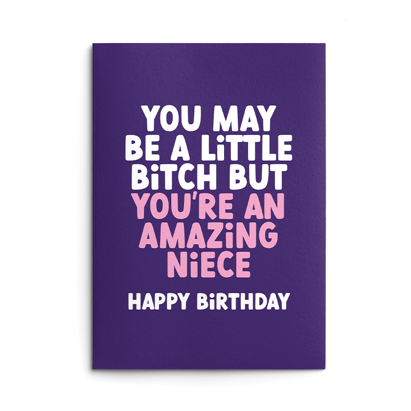 Little Bitch Niece Rude Birthday Card
