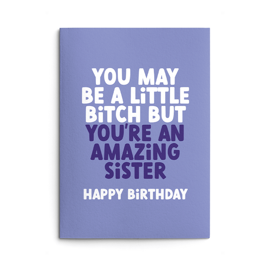 Little Bitch Sister Rude Birthday Card