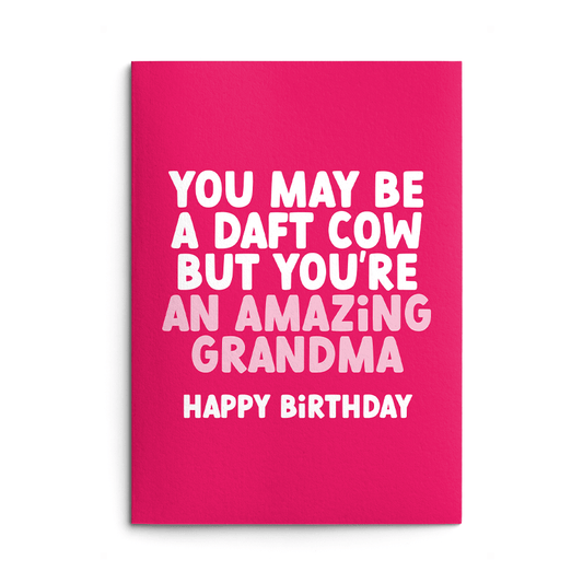 Daft Cow Grandma Rude Birthday Card