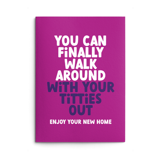 Titties Out Rude New Home Card