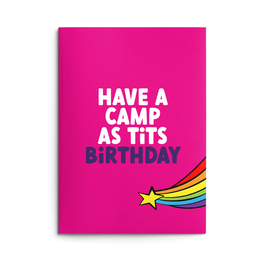 Camp As Tits Rude Birthday Card