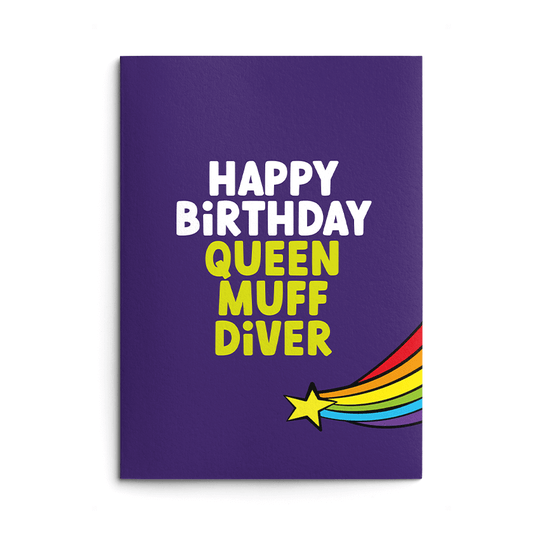 Queen Muff Diver Rude Birthday Card