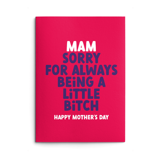 Mam Mother's Day Card text reads "Mam sorry for always being a little bitch Happy Mother's Day"
