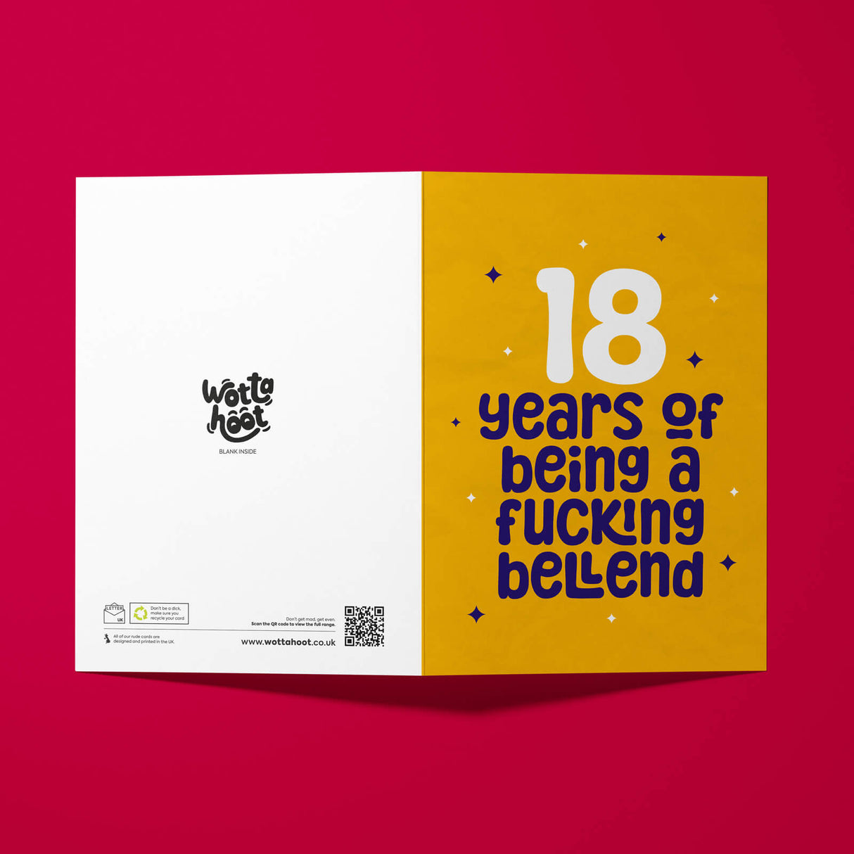 Bold and Colourful Rude Birthday Card with Cheeky Message – A5 Size with White Envelope