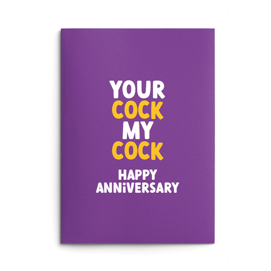 Your Cock My Cock Rude Anniversary Card