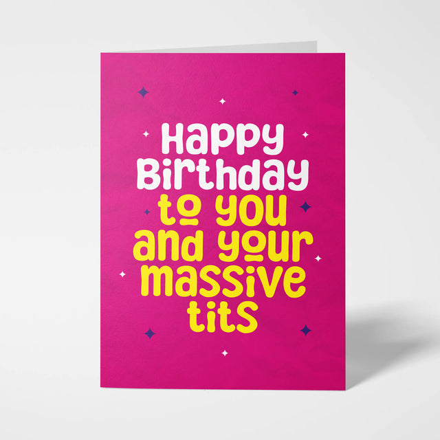 Bold and Colourful Rude Birthday Card with Cheeky Message – A5 Size with White Envelope