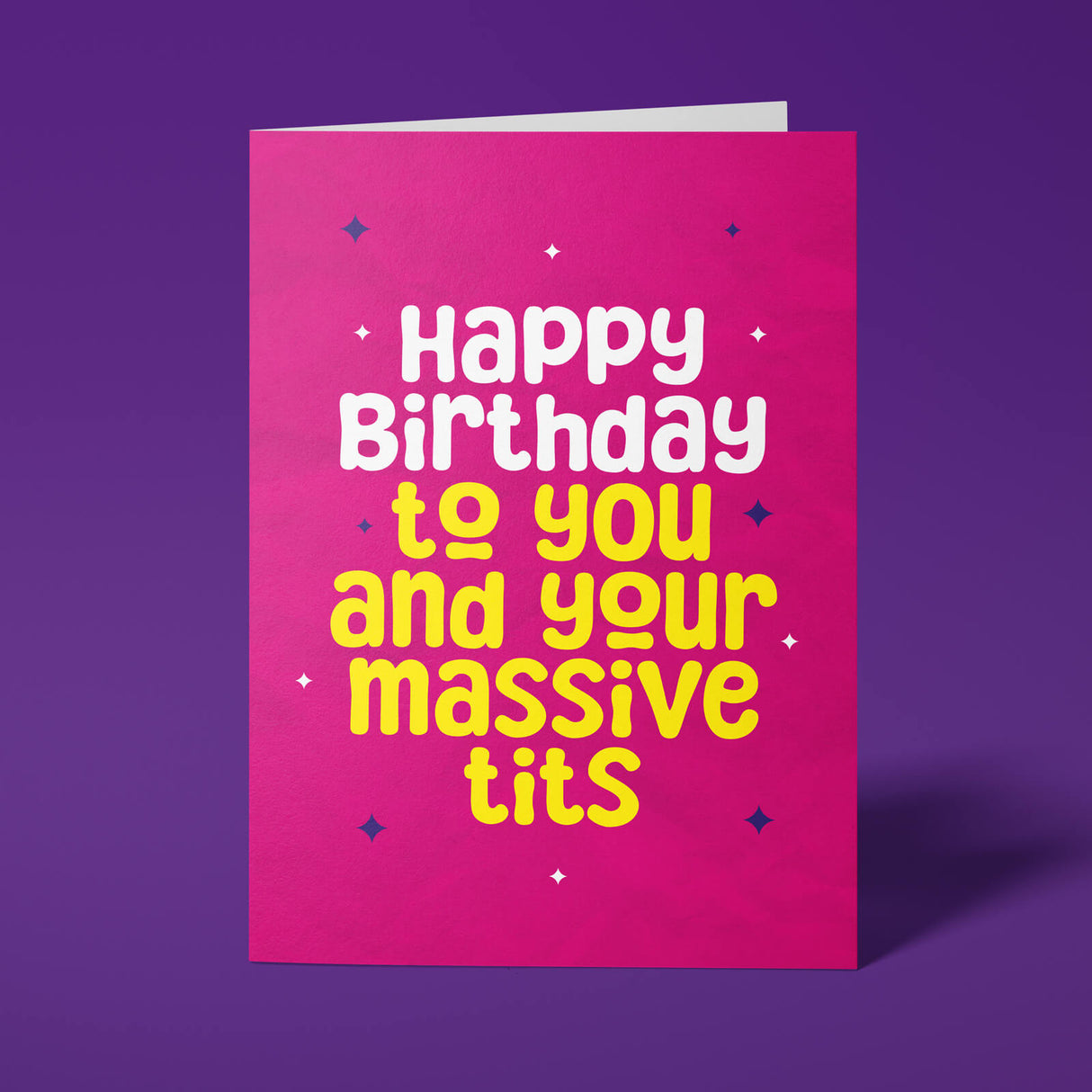 Bold and Colourful Rude Birthday Card with Cheeky Message – A5 Size with White Envelope