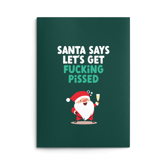 Santa Pissed Christmas Card