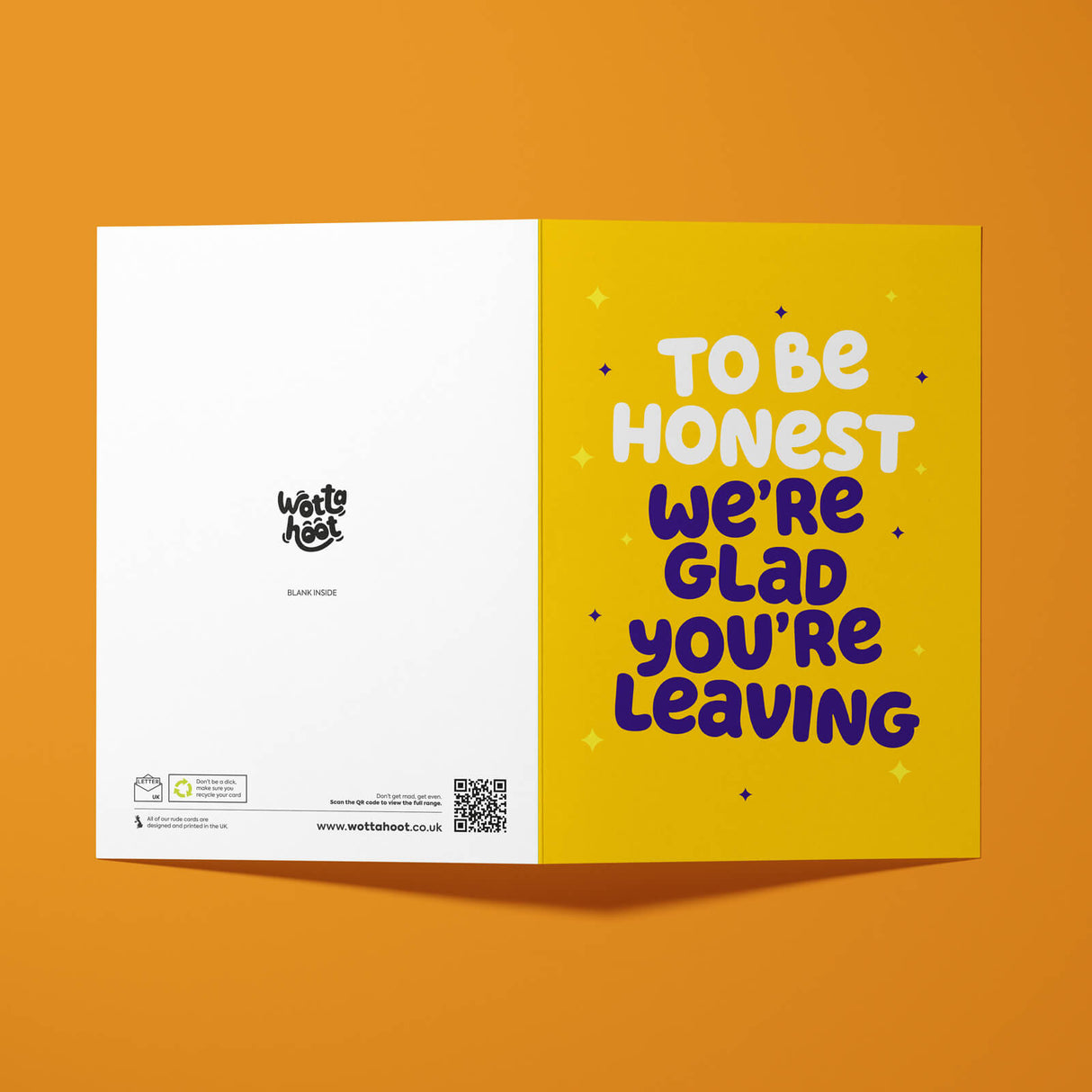 Rude Leaving Card - Glad You're Leaving