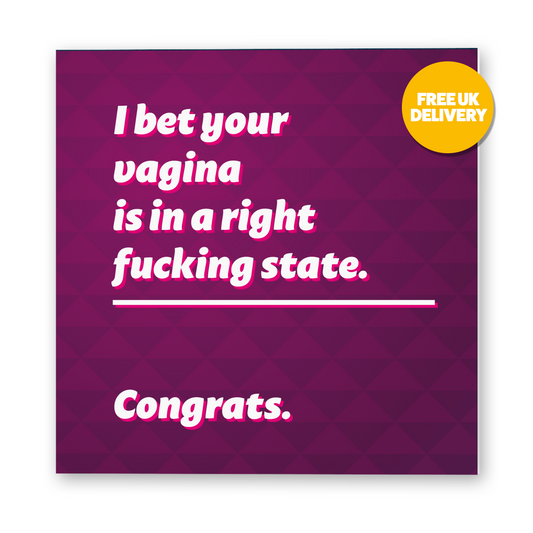 SALE Vagina Rude New Baby Card