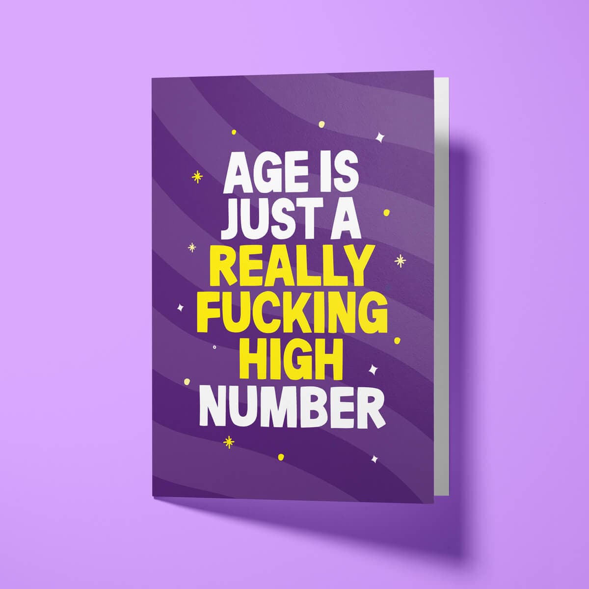 Funny birthday card for milestone birthdays with white envelope, ready to send