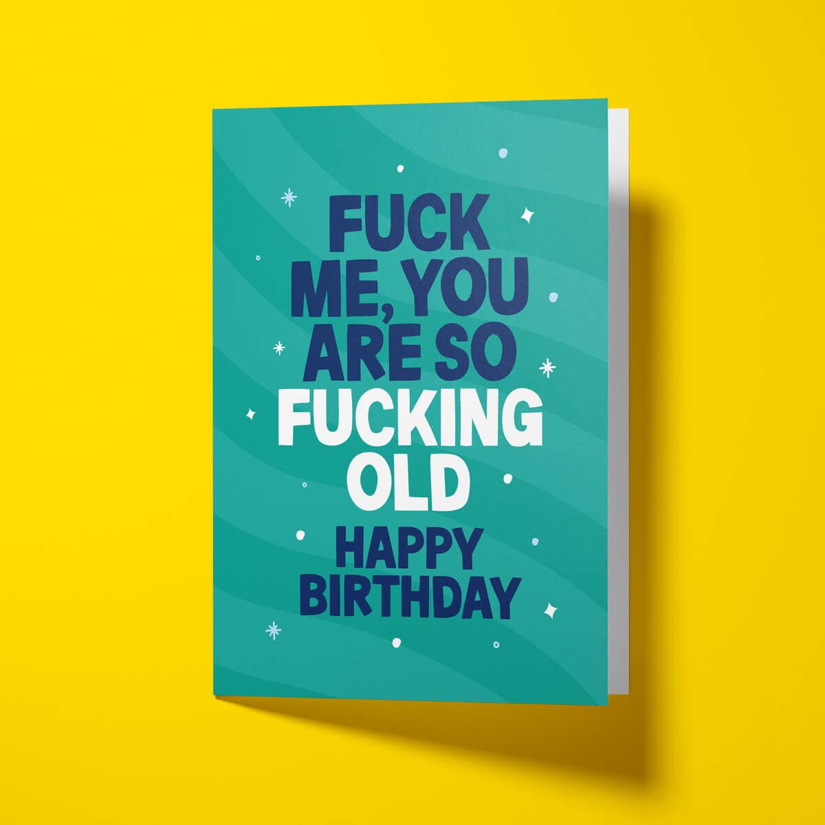 Funny birthday card delivering brutal honesty with white envelope