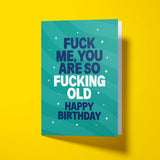 Funny birthday card delivering brutal honesty with white envelope