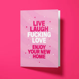 Funny new home card with white envelope, perfect for housewarming celebrations